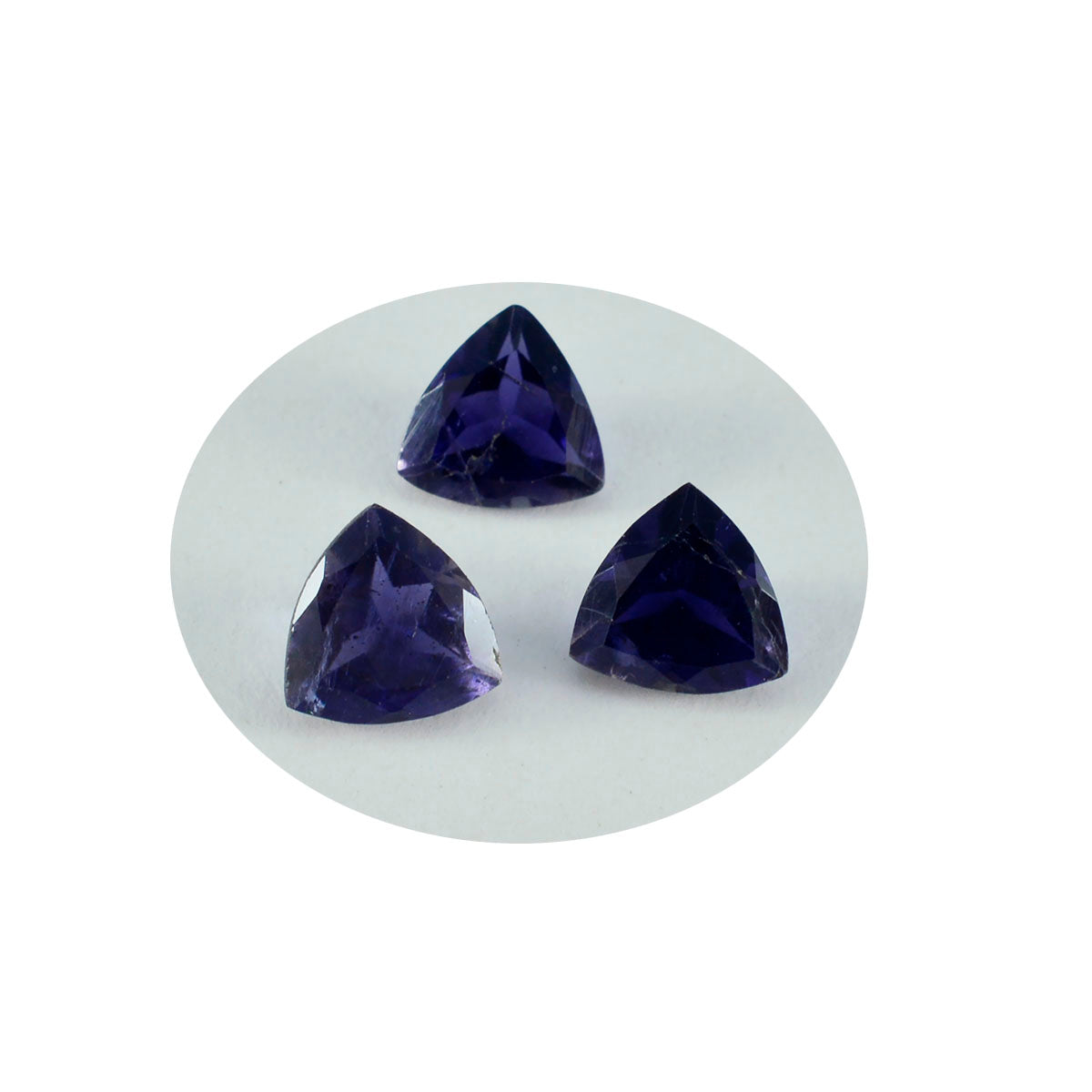 Iolite 1PC Chunky 14x14 MM Triangle Faceted Blue Genuine Semi Precious Loose Gemstones