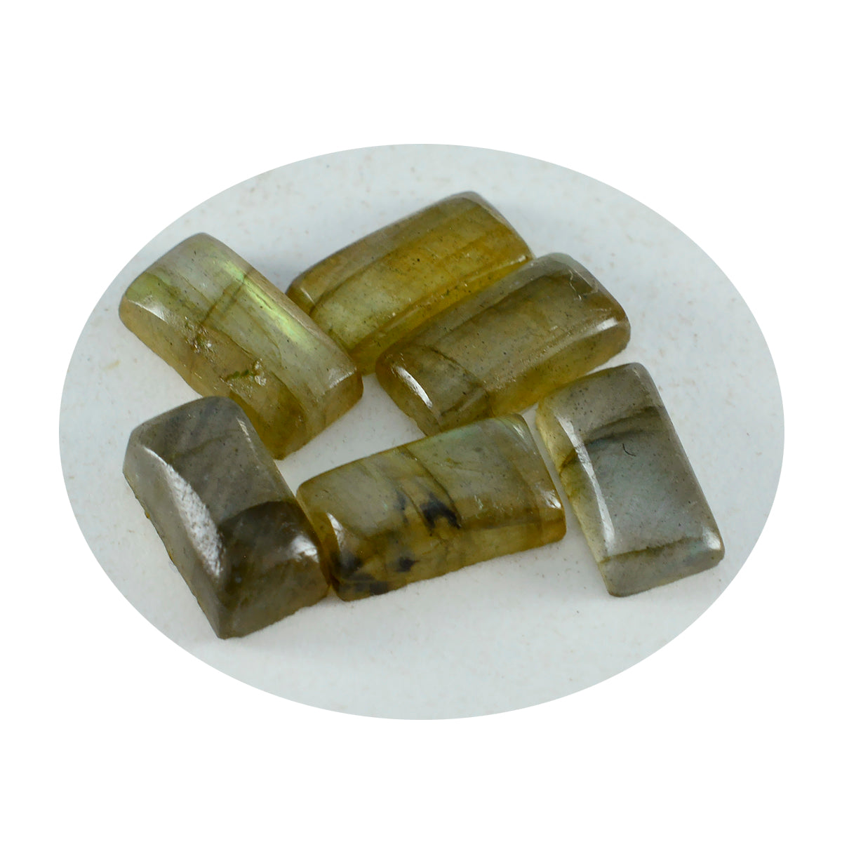 Labradorite 10PC Tiny 3x6 MM Baguette Cabochon Gray Polished semi Precious Loose Gems