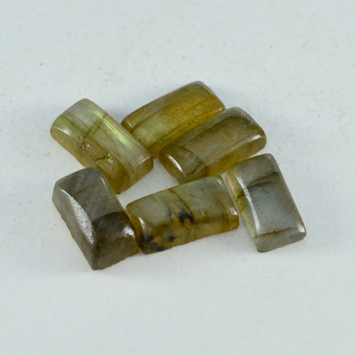 Labradorite 10PC Tiny 3x6 MM Baguette Cabochon Gray Polished semi Precious Loose Gems Immagine secondaria del prodotto