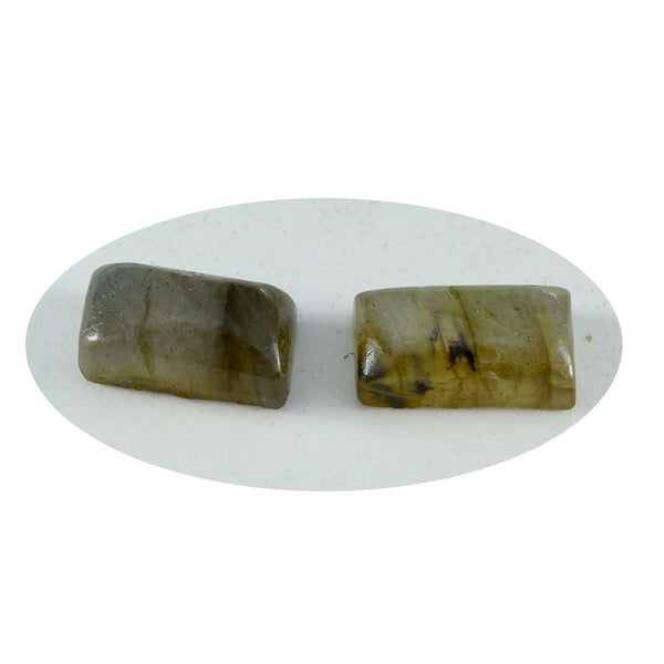 Labradorite 10PC Tiny 4x8 MM Baguette Cabochon Gray Splendid semi Precious Loose Gemstone