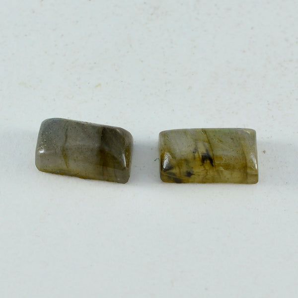 Labradorite 10PC Tiny 4x8 MM Baguette Cabochon Gray Splendid semi Precious Loose Gemstone
