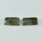 Labradorite 1PC Medium 7x14 MM Baguette Cabochon Gray Shine semi Precious Precious Gemstone