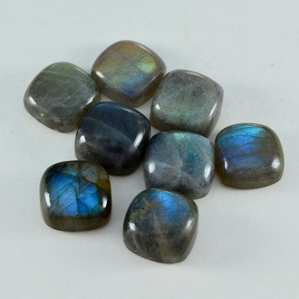 Labradorite 10PC Tiny 4x4 MM Cushion Cabochon Gray Polished semi Precious Loose Gemstones