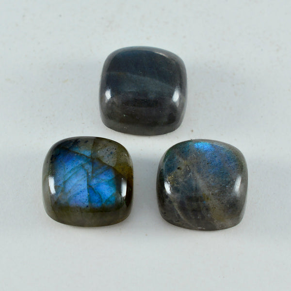 Labradorite 1PC Small 8x8 MM Cushion Cabochon Gray Shine semi Precious Loose Gems
