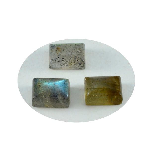 Labradorite 10PC Tiny 4x6 MM Emerald Cabochon Gray Fine semi Precious Loose Gemstone