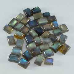 Labradorite 10PC Tiny 4x6 MM Emerald Cabochon Gray Fine semi Precious Loose Gemstone