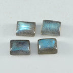 Labradorite 1PC Small 6x8 MM Emerald Cabochon Gray Natural semi Precious Semi Precious Gemstone