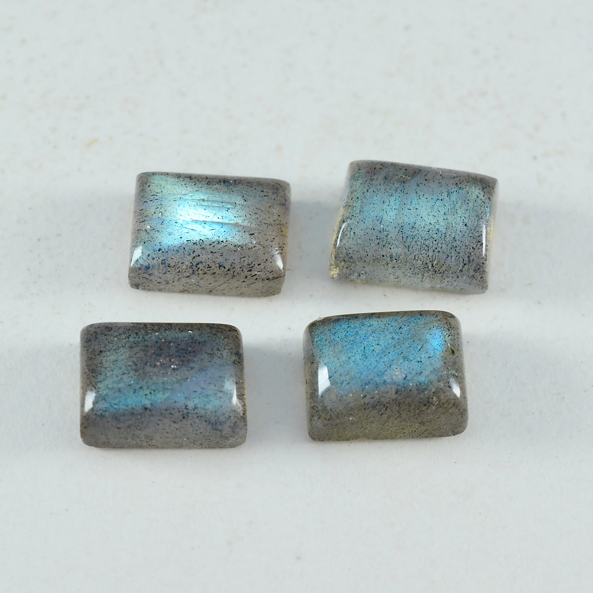 Labradorite 1PC Small 6x8 MM Emerald Cabochon Gray Natural semi Precious Semi Precious Gemstone