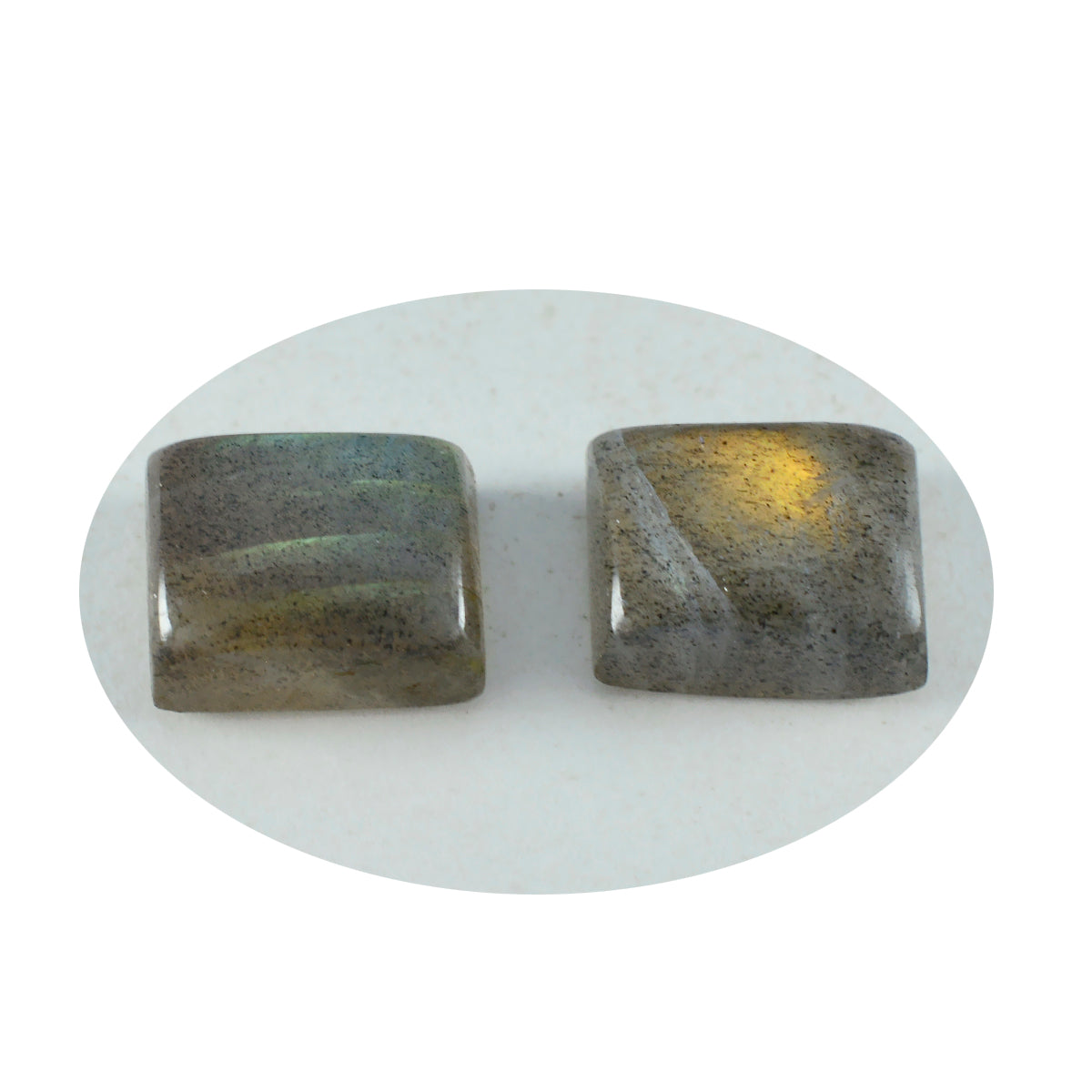 Labradorite 1PC Medium 7x10 MM Emerald Cabochon Gray Pure semi Precious Loose Gems Главное изображение товара