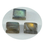 Labradorite 1PC Large 9x11 MM Emerald Cabochon Gray Brilliant semi Precious Loose Gemstones