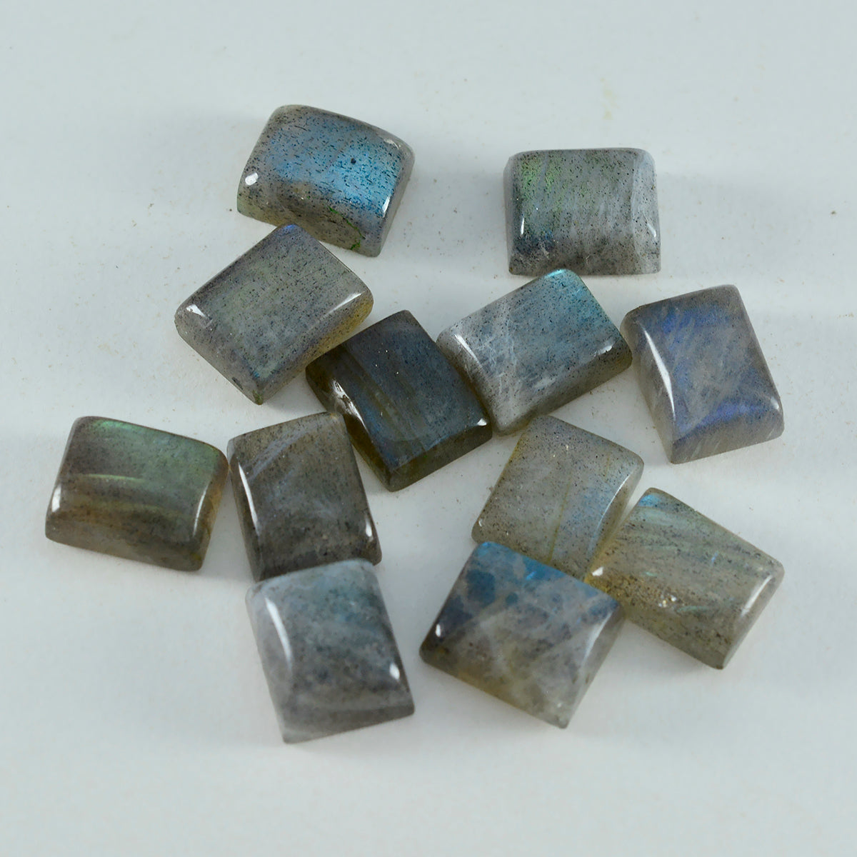 Labradorite 1PC Small 6x8 MM Emerald Cabochon Gray Natural semi Precious Semi Precious Gemstone
