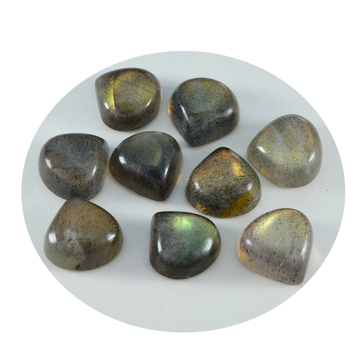 Labradorite 10PC Tiny 4x4 MM Heart Cabochon Gray Superior semi Precious Semi Precious Gemstone Image secondaire du produit