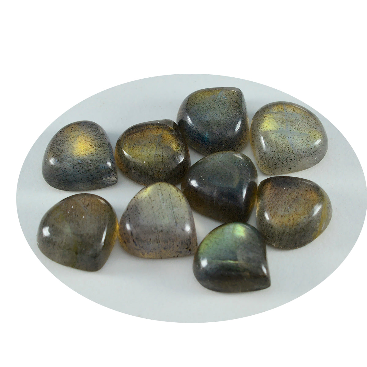 Labradorite 10PC Tiny 5x5 MM Heart Cabochon Gray Pure semi Precious Precious Gemstone