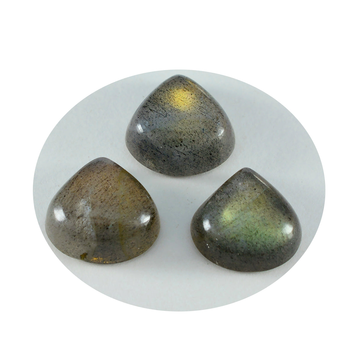 Labradorite 1PC Small 7x7 MM Heart Cabochon Gray Brilliant semi Precious Loose Gems Secundaire afbeelding