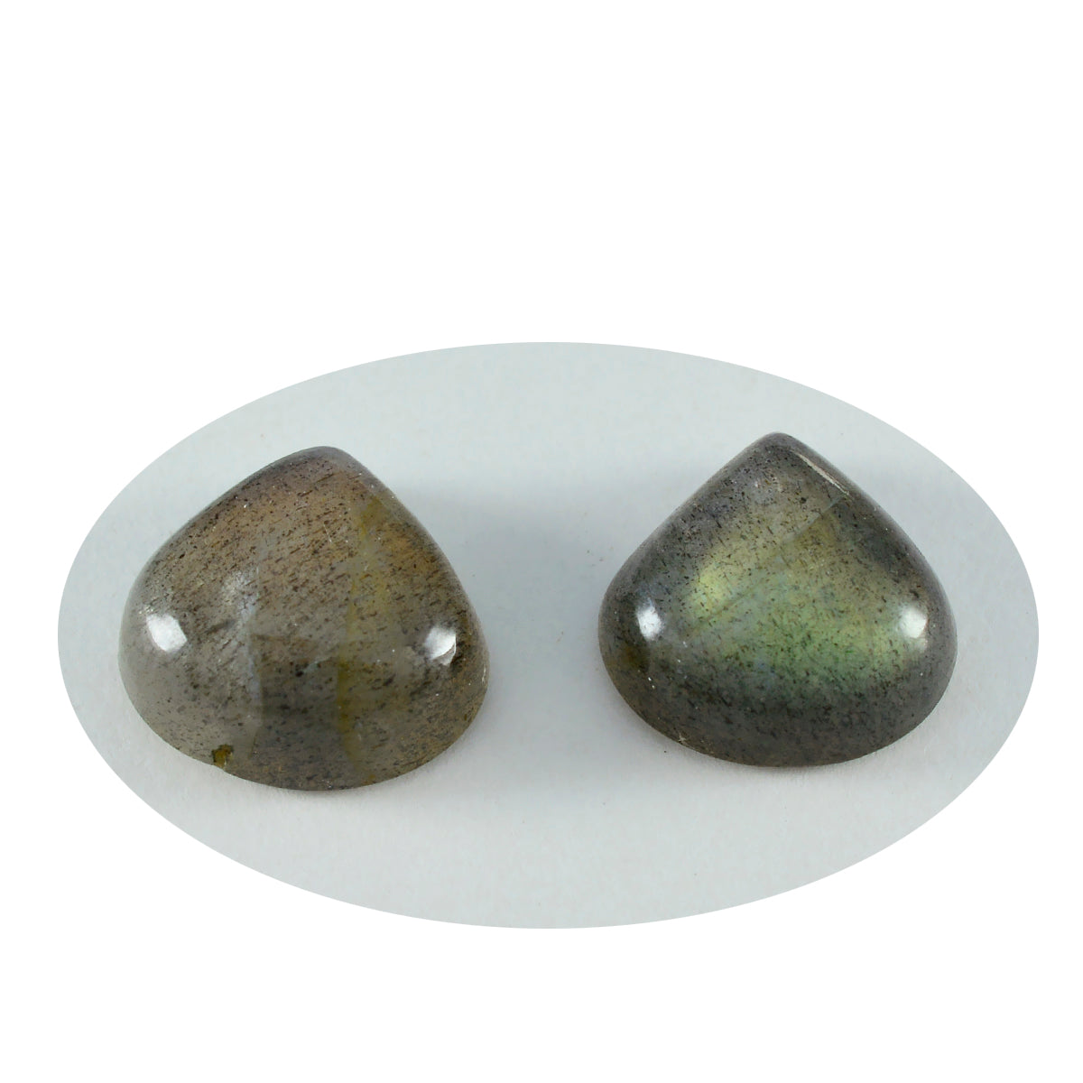 Labradorite 1PC Small 8x8 MM Heart Cabochon Gray Sparkling semi Precious Loose Gemstone Sekundär produktbild