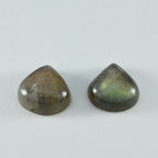 Labradorite 1PC Small 7x7 MM Heart Cabochon Gray Brilliant semi Precious Loose Gems