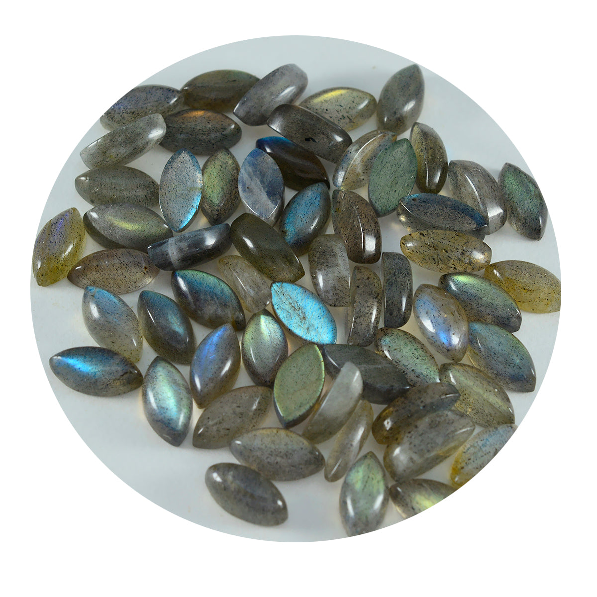 Labradorite 10PC Tiny 4x8 MM Marquise  Cabochon Gray Fine semi Precious Loose Gemstone Image principale du produit