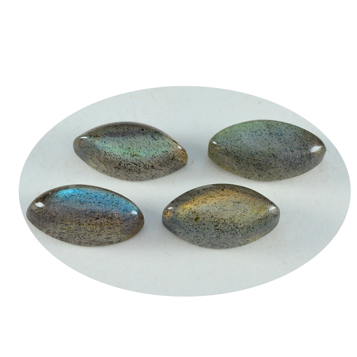 Labradorite 1PC Medium 7x14 MM Marquise  Cabochon Gray Genuine semi Precious Precious Gemstone Secundaire afbeelding