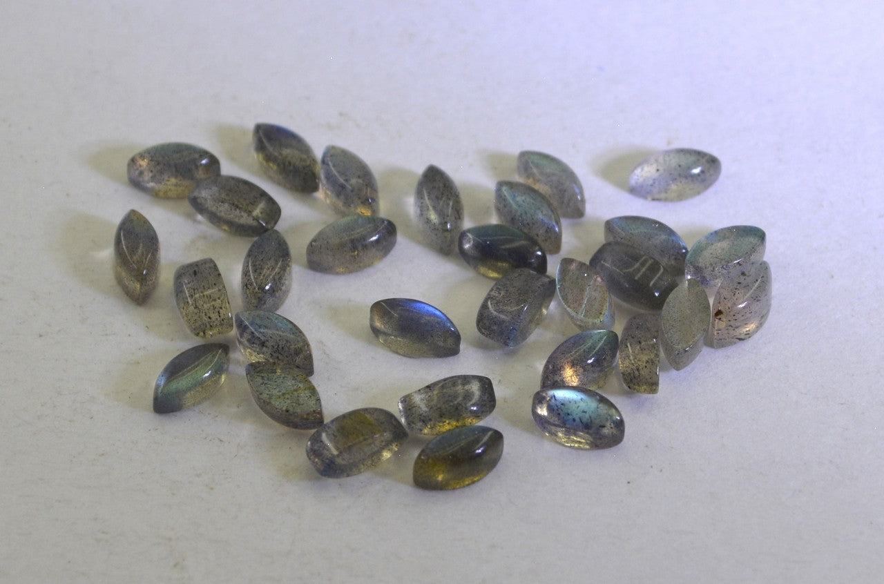 Labradorite 10PC Tiny 3x6 MM Marquise  Cabochon Gray Shine semi Precious Loose Gems Imagen secundaria del producto