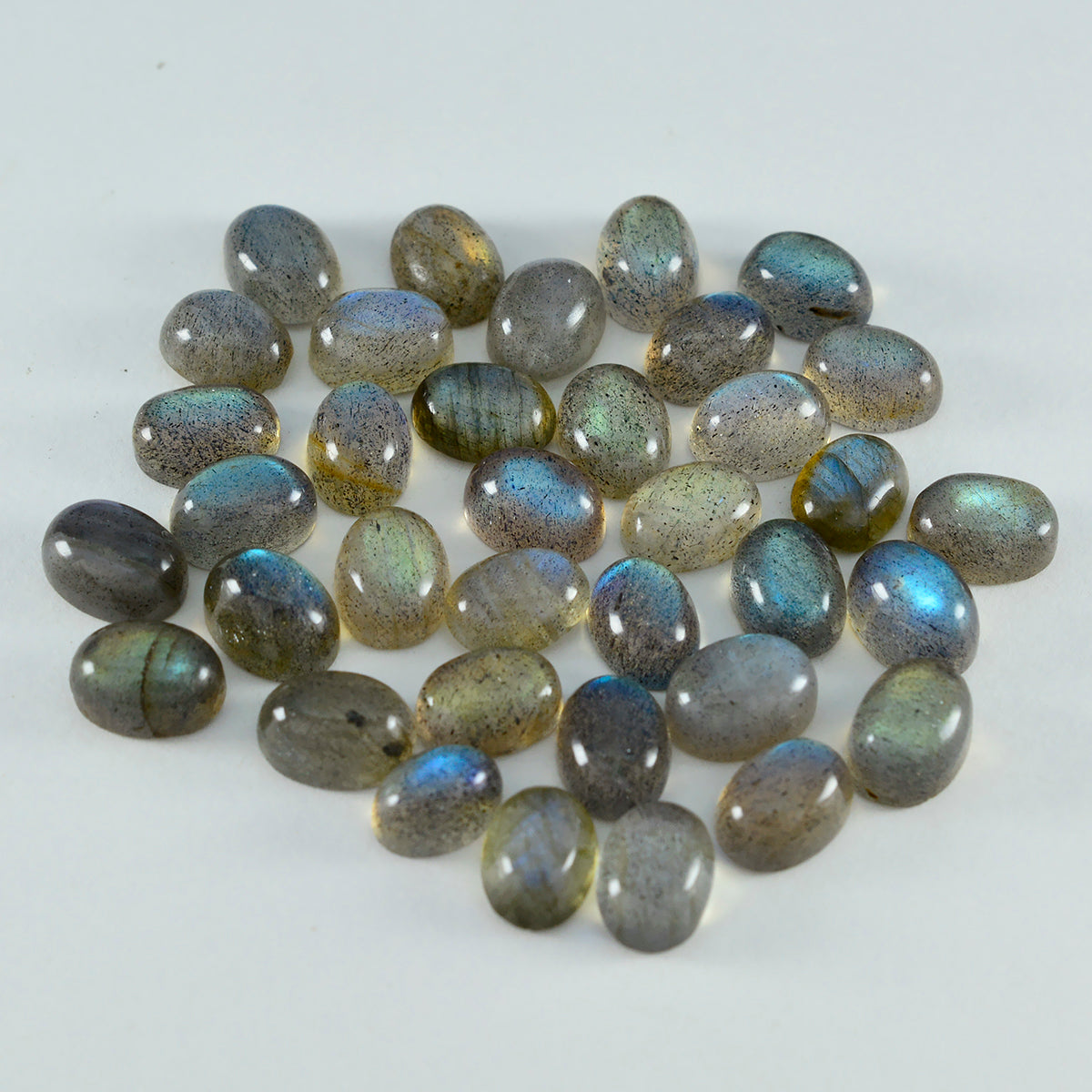Labradorite 10PC Tiny 3x5 MM Oval Cabochon Gray Superior semi Precious Semi Precious Gemstone