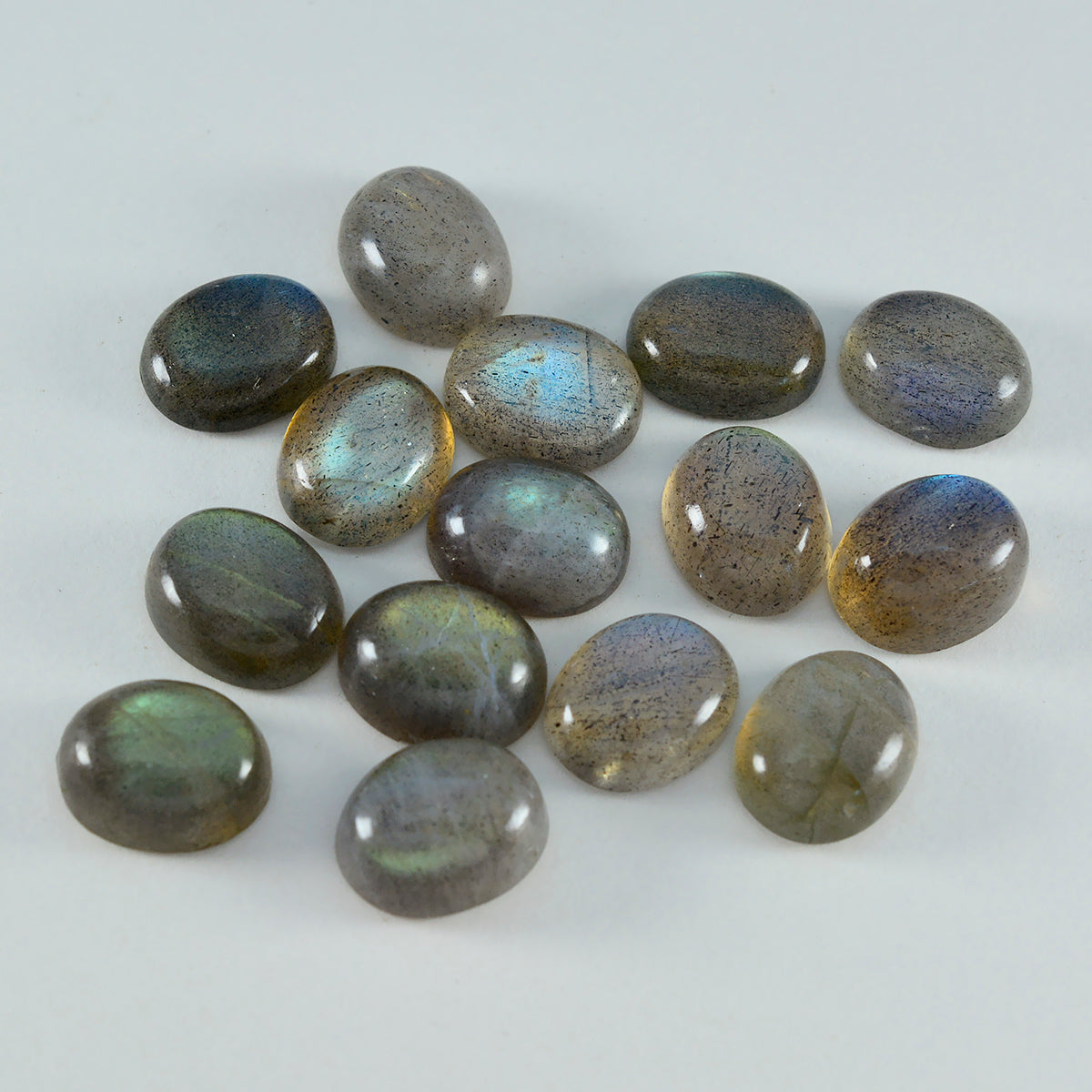 Labradorite 1PC Small 7x9 MM Oval Cabochon Gray Polished semi Precious Loose Gemstones