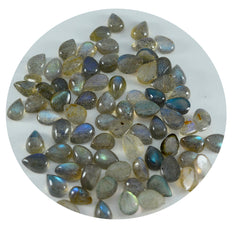 Labradorite 10PC Tiny 4x6 MM Pear Cabochon Gray Splendid semi Precious Semi Precious Gemstone