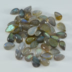 Labradorite 1PC Tiny 5x7 MM Pear Cabochon Gray Luster semi Precious Precious Gemstone