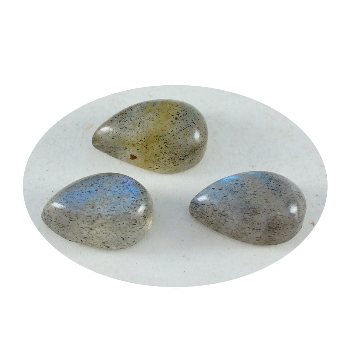 Labradorite 1PC Small 6x9 MM Pear Cabochon Gray Shine semi Precious Loose Gems Imagen principal del producto