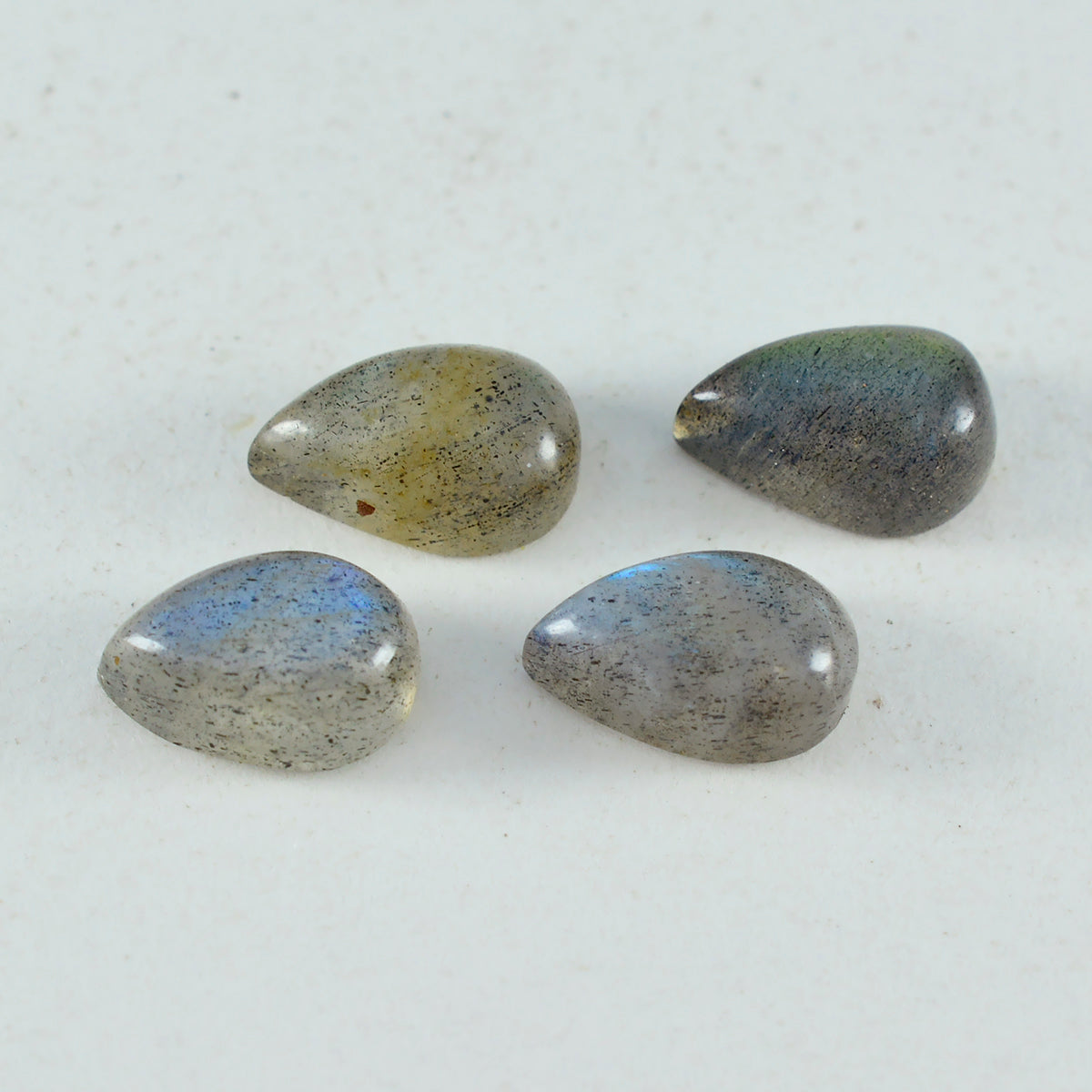 Labradorite 1PC Small 6x9 MM Pear Cabochon Gray Shine semi Precious Loose Gems Imagen secundaria del producto
