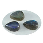 Labradorite 1PC Medium 7x10 MM Pear Cabochon Gray High Quality semi Precious Loose Gemstones