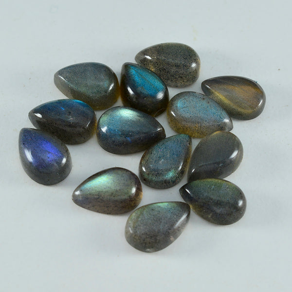 Labradorite 1PC Large 9x11 MM Pear Cabochon Gray Genuine semi Precious Precious Gemstone