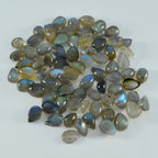 Labradorite 10PC Tiny 4x6 MM Pear Cabochon Gray Splendid semi Precious Semi Precious Gemstone