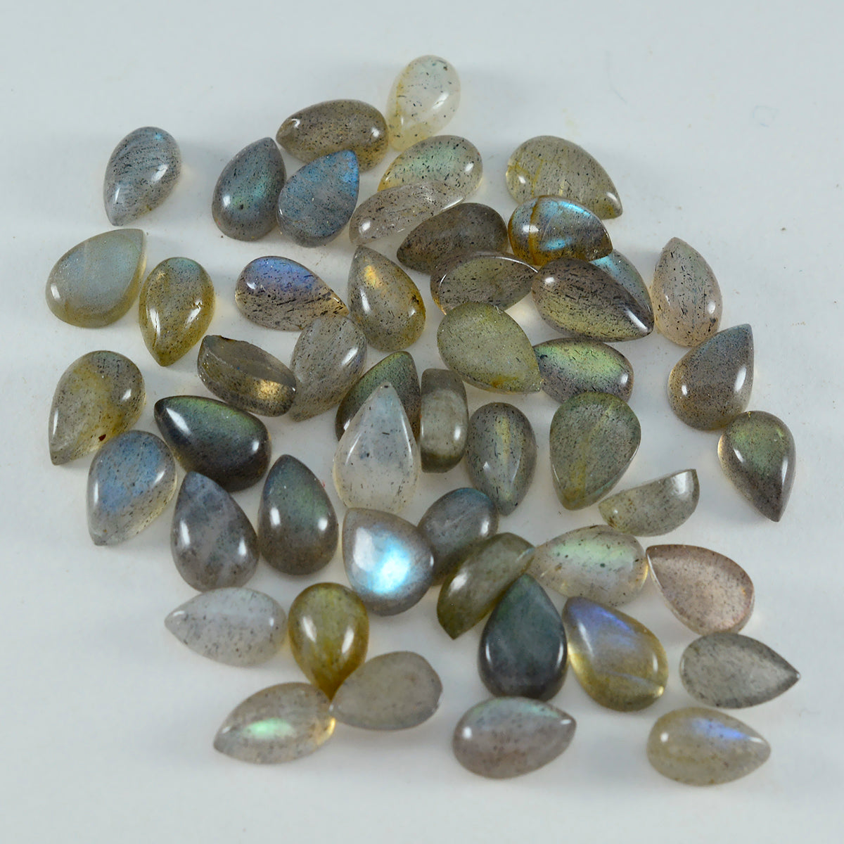 Labradorite 1PC Tiny 5x7 MM Pear Cabochon Gray Luster semi Precious Precious Gemstone