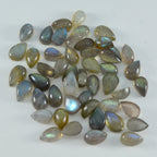 Labradorite 1PC Tiny 5x7 MM Pear Cabochon Gray Luster semi Precious Precious Gemstone