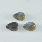 Labradorite 1PC Small 6x9 MM Pear Cabochon Gray Shine semi Precious Loose Gems