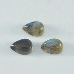 Labradorite 1PC Small 6x9 MM Pear Cabochon Gray Shine semi Precious Loose Gems
