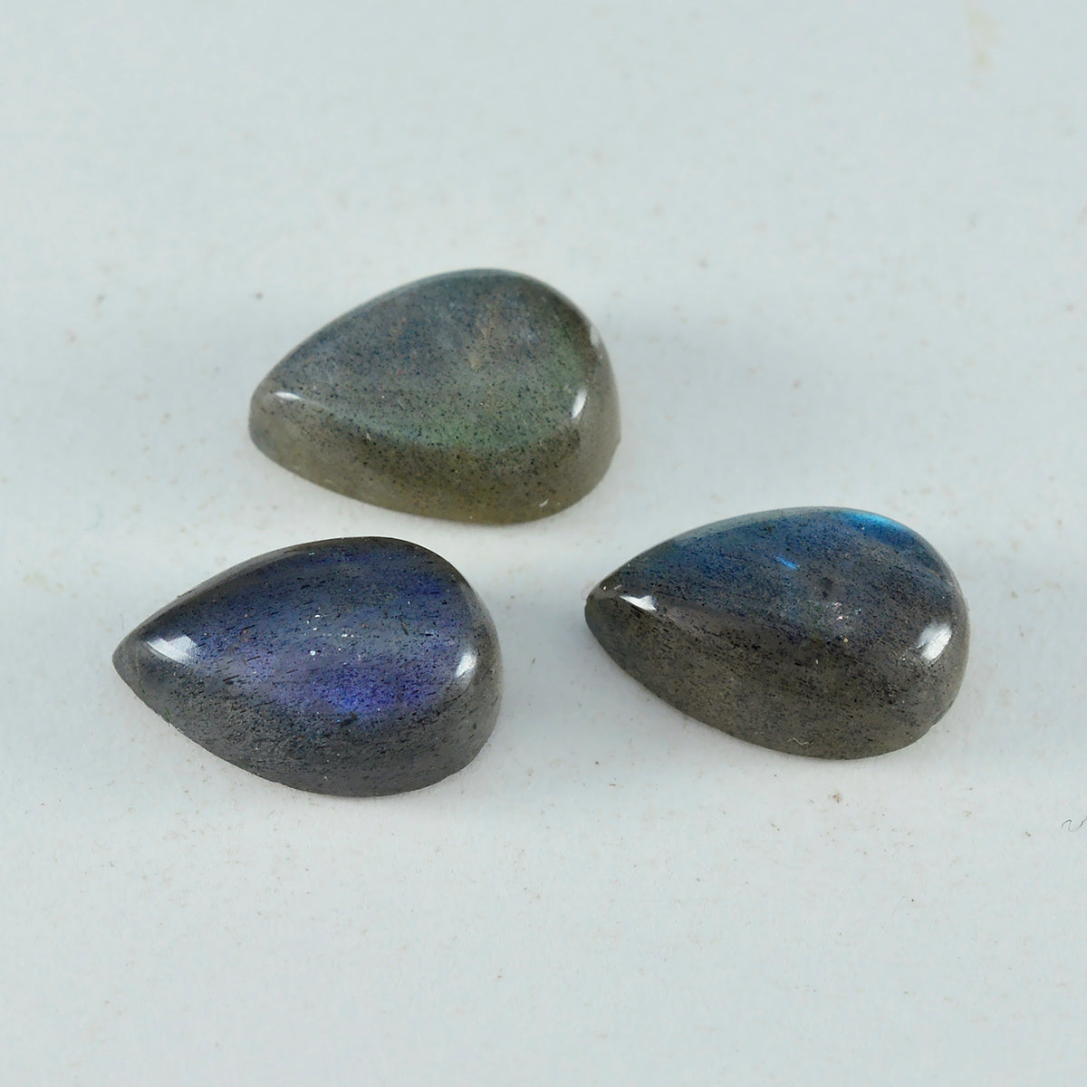 Labradorite 1PC Medium 8x10 MM Pear Cabochon Gray Natural semi Precious Semi Precious Gemstone