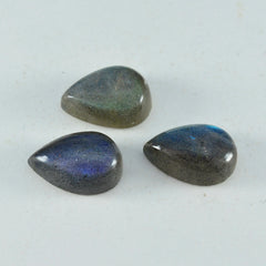 Labradorite 1PC Medium 8x10 MM Pear Cabochon Gray Natural semi Precious Semi Precious Gemstone