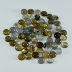 Labradorite 10PC Tiny 4x4 MM Round Cabochon Gray Genuine semi Precious Loose Gemstones