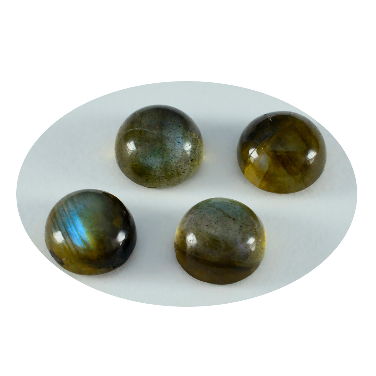 Labradorite 1PC Tiny 6x6 MM Round Cabochon Gray Pure semi Precious Precious Gemstone Hoofdafbeelding