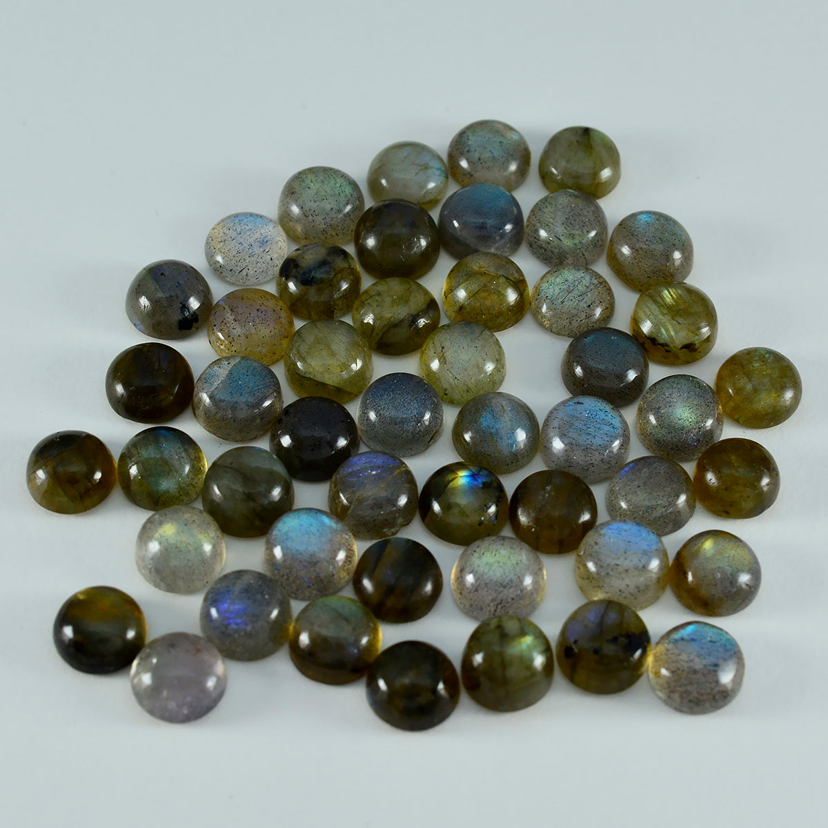 Labradorit 1PC Winziger 6x6 MM Runder Cabochon Grau Reiner Halbedelstein