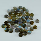 Labradorite 1PC Small 7x7 MM Round Cabochon Gray Fiery semi Precious Gems