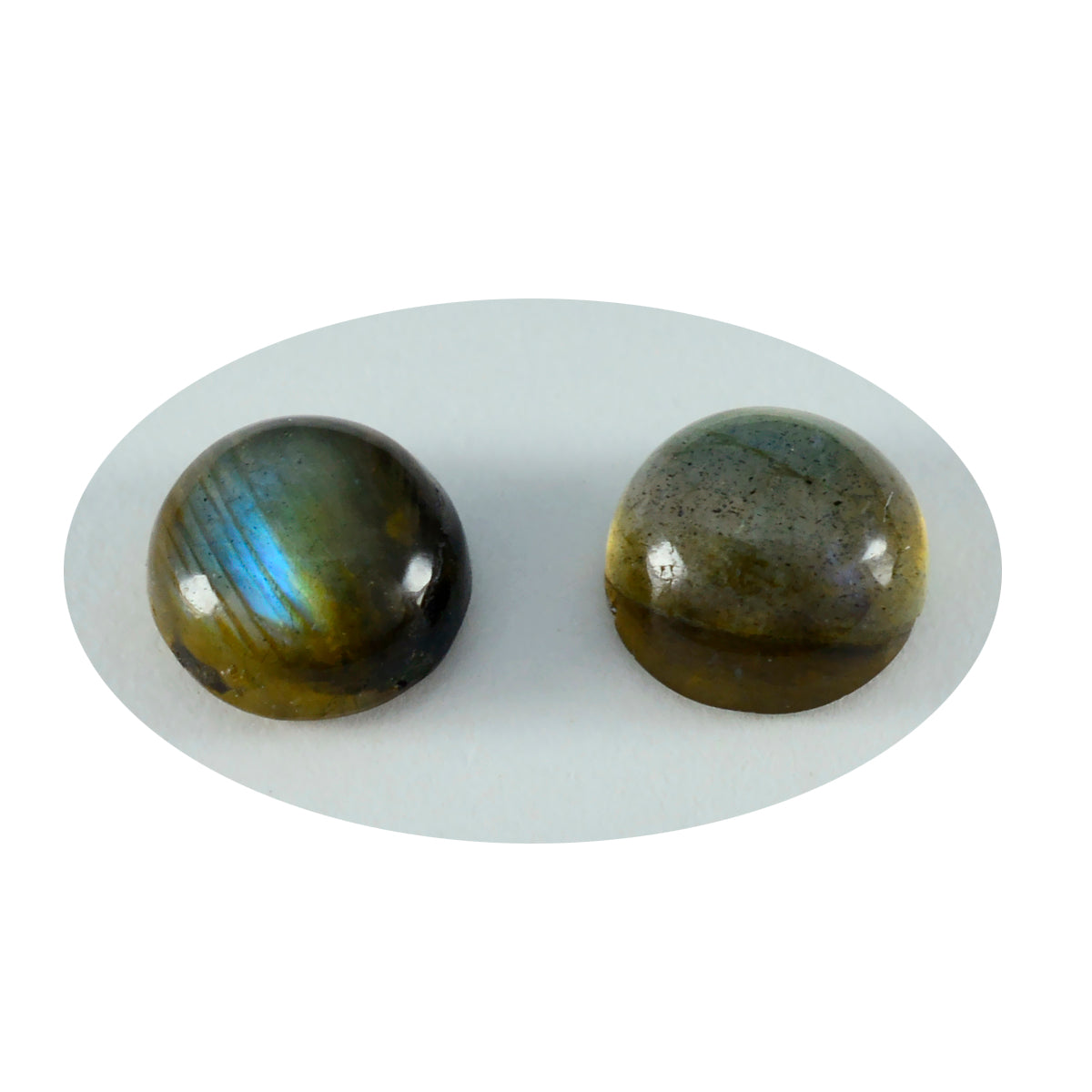 Labradorite 1PC Small 8x8 MM Round Cabochon Gray Brilliant semi Precious Loose Gems Hoofdafbeelding