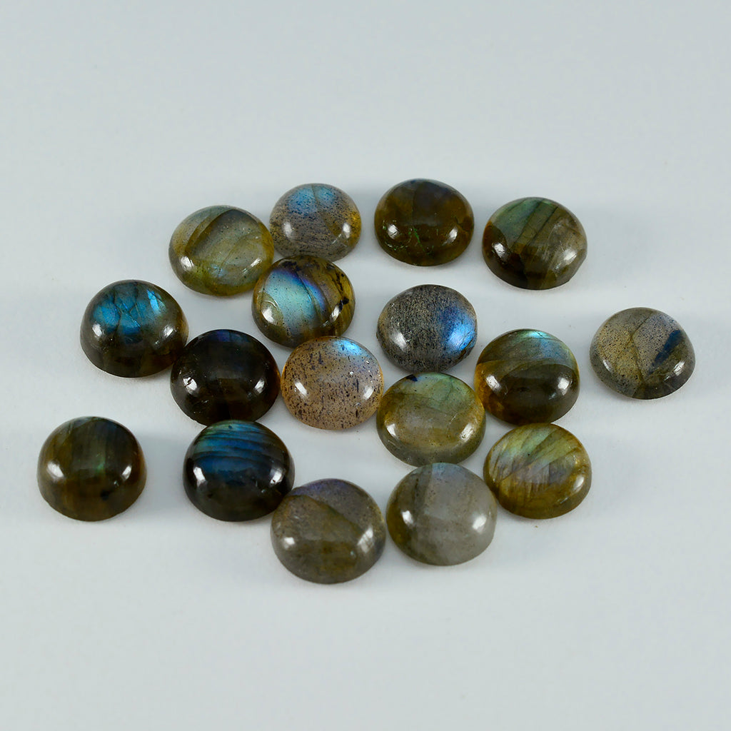 Labradorite 1PC Small 8x8 MM Round Cabochon Gray Brilliant semi Precious Loose Gems
