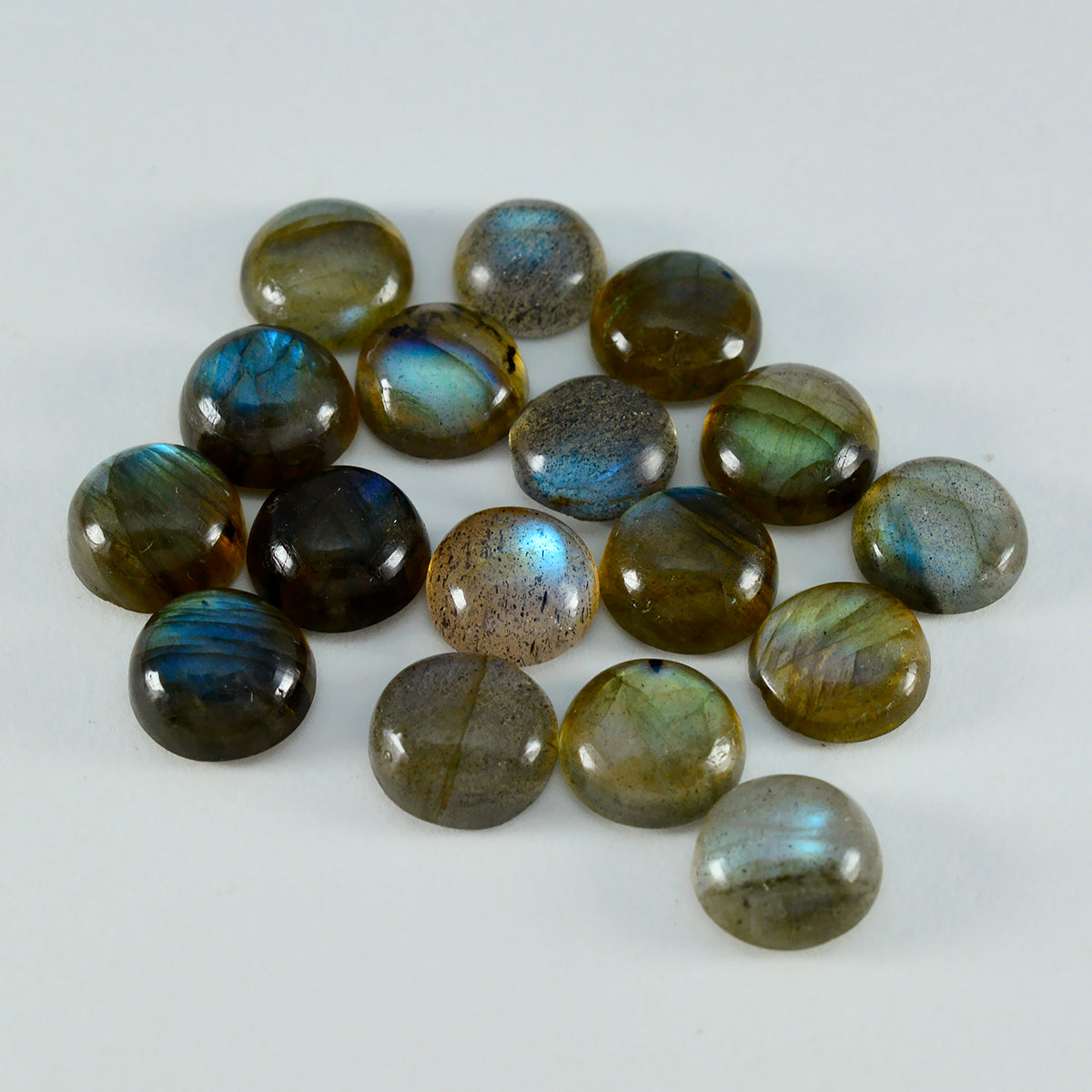 Labradorite 1PC Medium 9x9 MM Round Cabochon Gray Sparkling semi Precious Loose Gemstone