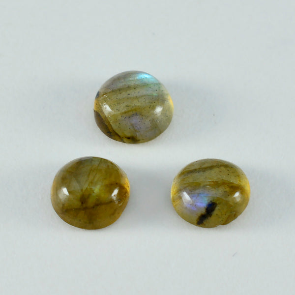 Labradorite 1PC Large 10x10 MM Round Cabochon Gray Polished semi Precious Loose Gemstones