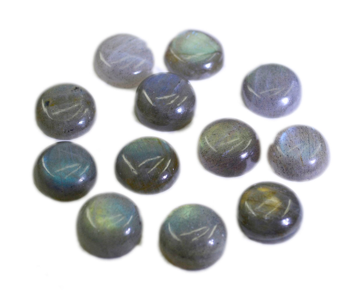 Labradorite 1PC Large 11x11 MM Round Cabochon Gray Splendid semi Precious Semi Precious Gemstone