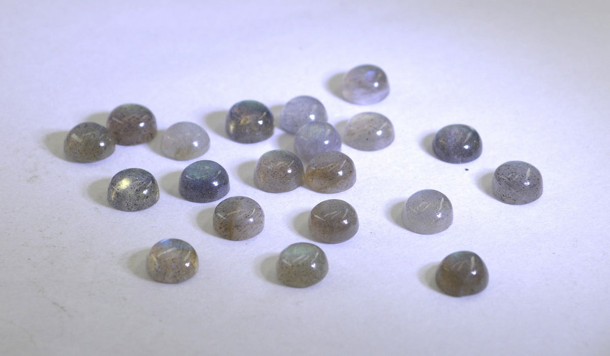 Labradorite 10PC Tiny 3x3 MM Round Cabochon Gray Natural semi Precious Loose Gemstone
