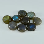 Labradorite 1PC Small 7x7 MM Round Cabochon Gray Fiery semi Precious Gems