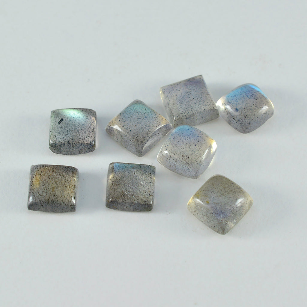 Labradorite 10PC Tiny 4x4 MM Square Cabochon Gray Fine semi Precious Loose Gemstone